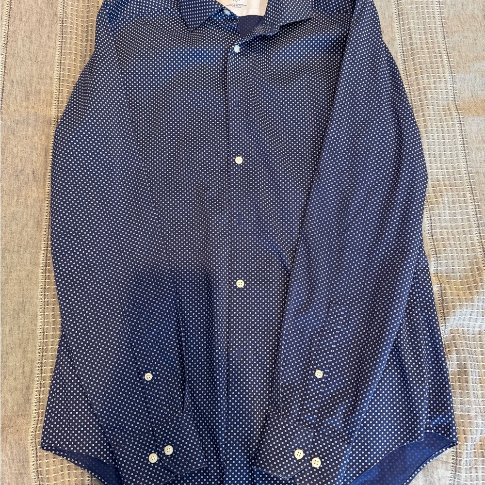 Stafford Blue and White Patterned Shirt